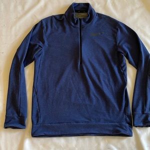 NIKE Dri-Fit MENS Navy half zip pullover athletic knit long sleeve shirt sz M